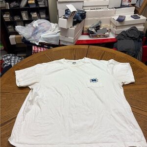 Uniqlo Keith Haring White Short Sleeve T-Shirt with Graphic Pocket